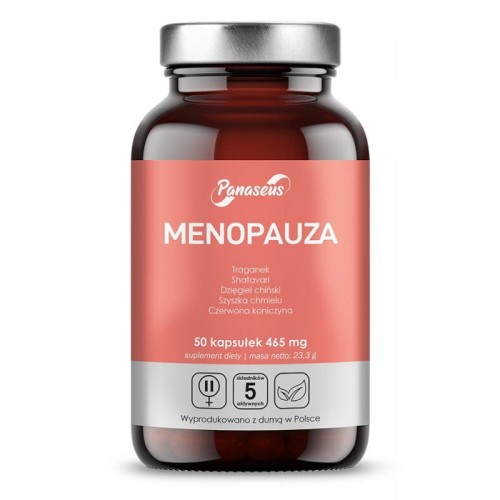 Menopauza (traganek, shatavari, dzięgiel chiński, szyszka chmielu, czerwona koniczyna) 50 kapsułek, Panaseus