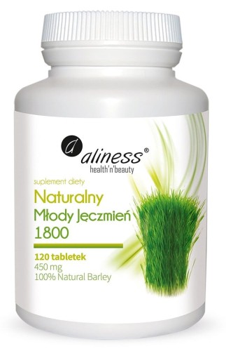 Naturalny młody jęczmień 1800, 120 tabletek, Aliness
