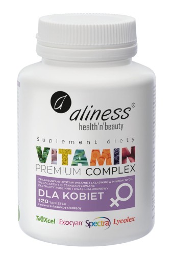 Premium Vitamin Complex (Multiwitamina) dla kobiet, 120 tabletek, Aliness