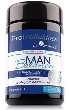 Probiotyk, ProbioBalance MAN, 20 mld żywych bakterii, 30 kapsułek wege, Aliness